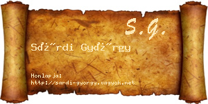 Sárdi György névjegykártya